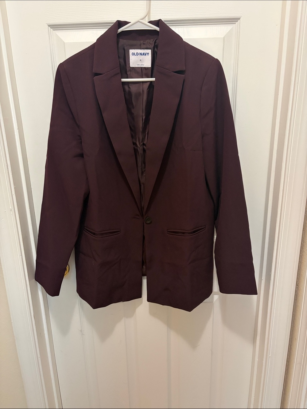 Old Navy Men's Deep Maroon Blazer - Single-Button Tailored Sport Coat